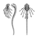 Ticome Alien Facehugger Earrings for Men Women Stainless Steel Retro Gothic Punk Halloween Party Xenomorph Insect Novelty Jewelry Gift(Silver)