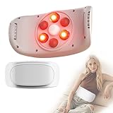Bauchmassagegerät mit Rotlicht & Vibration, Elektrischer Bauchmassager 2 Geschwindigkeiten – Kabelloses Massagegerät für Bauch, Verdauung, Periodenkrämpfe & Muskelentspannung