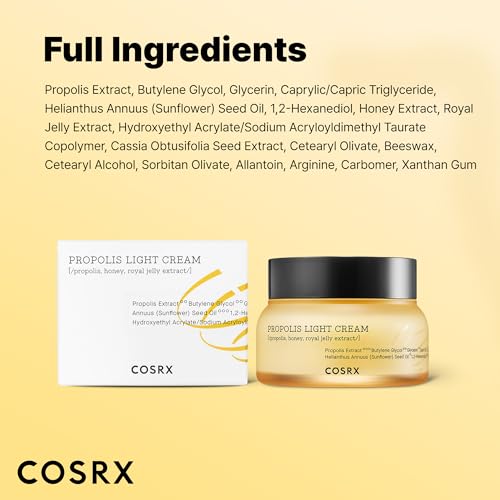 COSRX 64% Propolis Honey Lightweight Cream, Instant Golden Glow,2.19 fl.oz - image 8