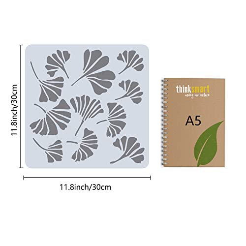 GORGECRAFT Large Ginkgo Leaves Stencils 12x12 Inch Reusable Leaf Stencil Template Signs Home Wall Decor for Painting on Wood Wall Scrapbook Card Floor Canvas and Tile Drawing - Image 2