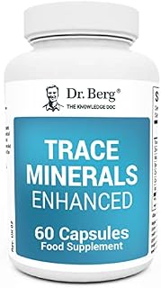 Dr. Berg's Trace Minerals Enhanced Complex - Complete with 70+ Nutrient-Dense Health Mineral - 100% Natural Ingredients - Dietary Supplements - 60 Capsules