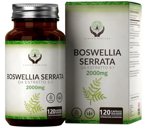 EN Boswellia | 120 Boswellia Serrata - 2000mg Boswelia per Dose | Boswelia Serrata Alto Dosaggio | Non-OGM, Senza Glutine e Allergeni | Prodotto nel Regno Unito