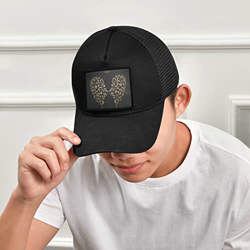 Angel Golden Wing Trucker Hat Black Hats For Men Woman Baseball Cap Fitted Snapback Hats Adjustable Strap Ball Caps #TOP5