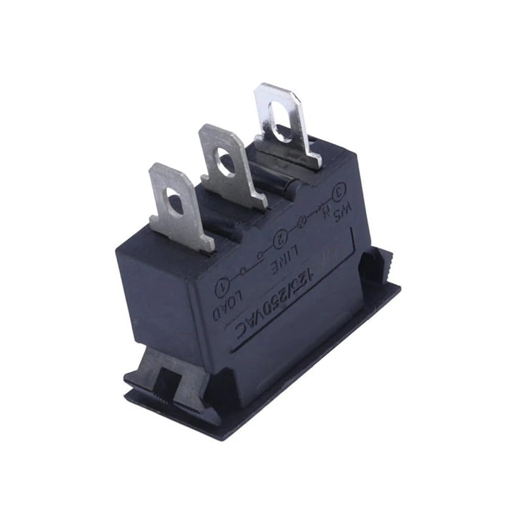 TSIOHKBS IBS-1R 5A-20A 12V-125/250OVAC 3 Pin Boat Rocker Switch Manual Reset Protector in Overload Protection Switch