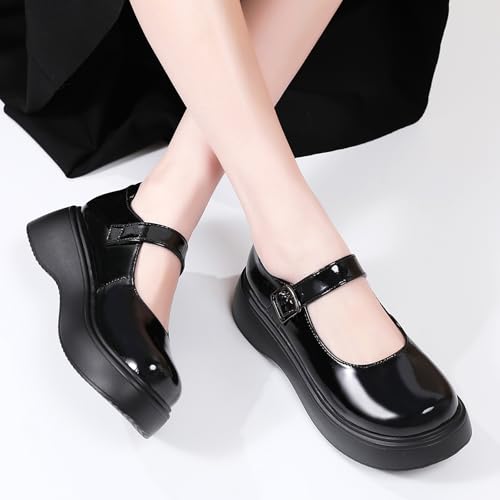Mary Jane Shoes Women Chunky Mary Janes for Women Ladies Platform Flats Comfortable Low Heels Dressy Pumps Casual Work Shoes3
