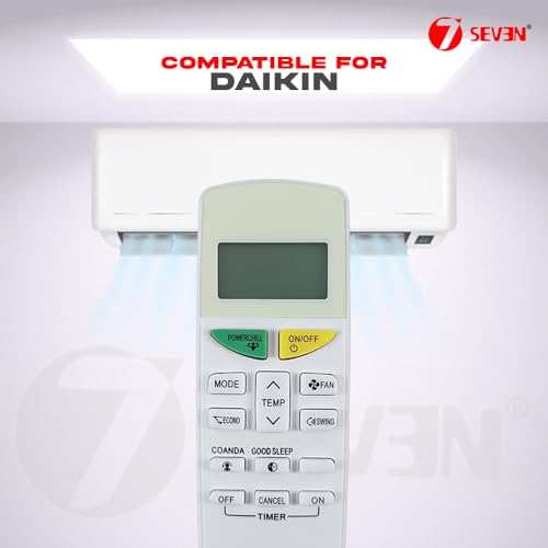 Image of 7SEVEN Compatible with Daikin AC Remote Control ARC484B16 Model 132J Suitable for 1 1.5 2 Ton Split and Window Air Conditioner - Match Each Key by Key Exactly with existing Remote Function