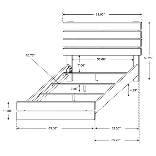 Coaster Home Furnishings - Brantford - Wood Panel Bed with Slatted Headboard, Low-Profile Frame and Scratch-Resistant Laminate - Bedroom - Queen Size - Barrel Oak - 207041Q by Coaster Fine Furniture - Used condition - Image 6