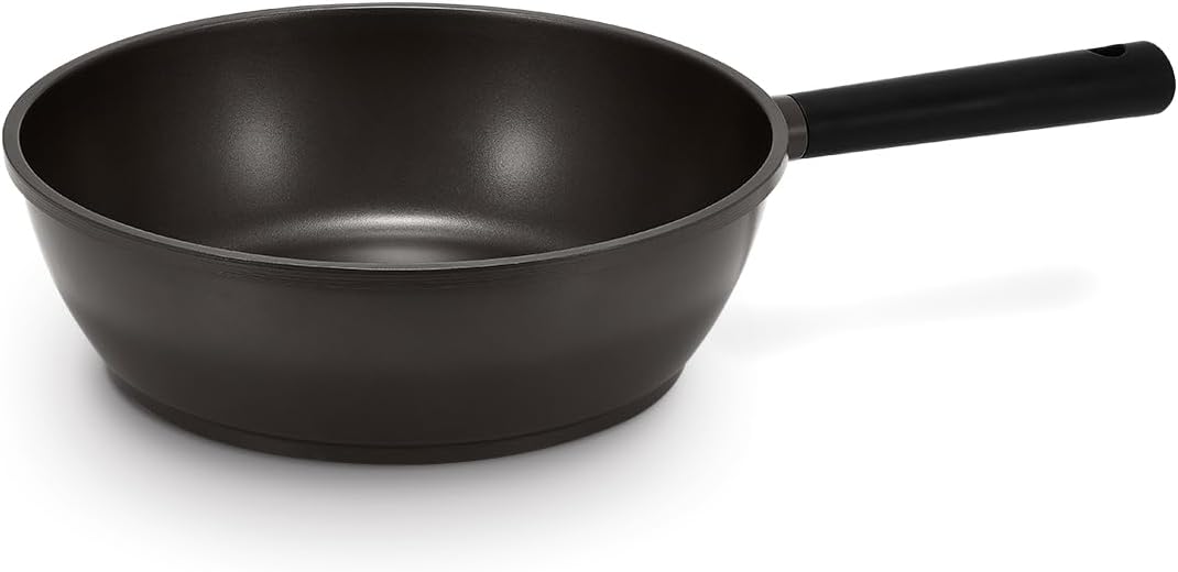 Cuckoo - 11" Ceramic Nonstick Wok Pan, Nonstick, Induction Compatible COP-B2810HGB - Black