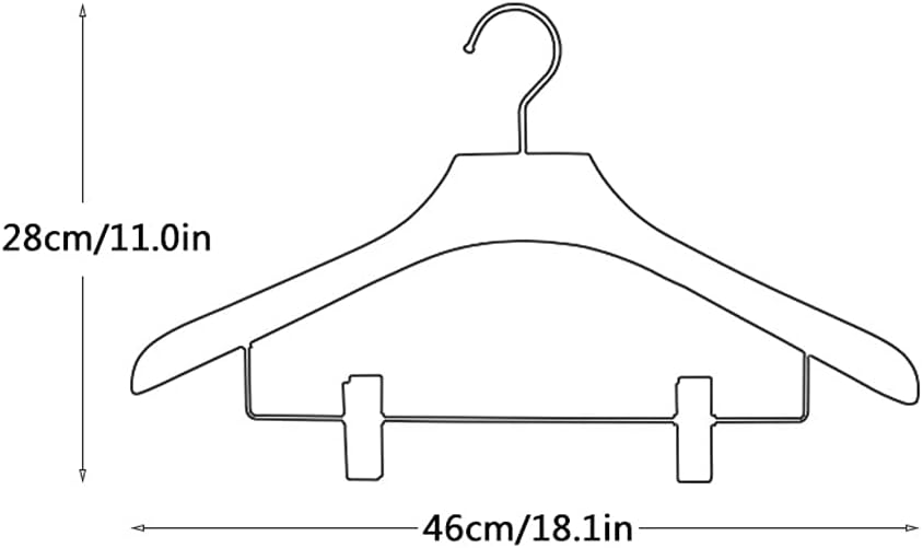 Clothes Hangers/Coat Hangers Wood Deluxe Wooden Pants Hangers Bottom Hanger Jeans Hanger Skirt Hanger with 2-Adjustable Clips Anti-Rust Hook Pack of 10 Hangers,