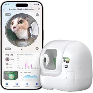 PETKIT 2025 New Purobot Max Pro Cat's Facial Recognition AI-Camera Automatic Cat Litter Box, 210° Wide Angle, 5G WiFi App Control Self Cleaning Cat Litter Box Large, Odor-Free & Integration
