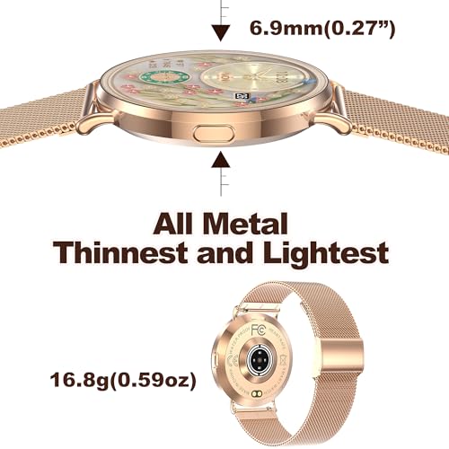 Ultra-Slim Women's Smart Watch, Call/2 Bands, All Metal, 1.32" AMOLED Fitness Tracker