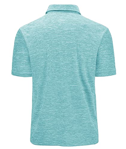 Geek Lighting Men's Polo Shirts Golf Shirts Moisture Wicking Shirts For Men Short Sleeve Summer Casual Shirts, Blue L #TOP2