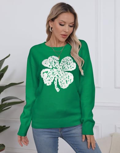 Image of Womens American Flag Sweater Crew Neck Casual Pullover Sweater