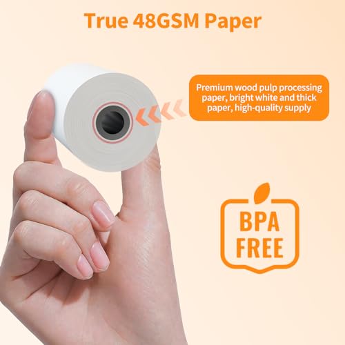 PAPRMA 2 1/4\'\' x 165\' Thermal Paper 50 Rolls, 2.25x50ft Receipt Paper POS Cash Register Paper for Credit Card Machine Square Terminal Clover Mini - Thumbnail 4