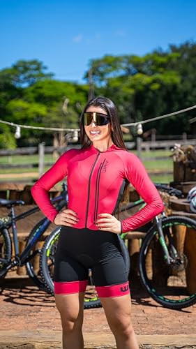 Macaquinhos de Ciclismo Feminino Estampado Forro em GEL Inverno (Goiaba, P)
