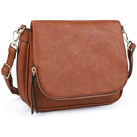 GLITZALL Small Crossbody Bag for Women PU Leather over the Shoulder Purses and Flap Cross Body Handbags Multi Pockets Cover