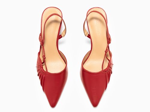 Image of Coutgo Womens Slingback Kitten Heels Closed Pointed Toe Pumps D'Orsay Wedding Party Dress Shoes