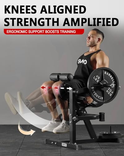 Image of GMWD Leg Extension and Curl Machine, Lower Body Special Leg Machine, Adjustable Leg Exercise Bench with Plate Loaded, Leg Rotary Extension for Thigh, Home Gym Weight Machine