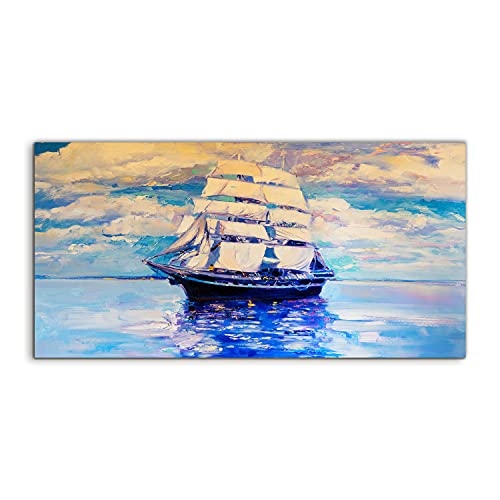 Tableau acrylique mer 100x50 cm invitation au voyage et souvenir marin