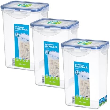 (Pack of 3) LOCK & LOCK Airtight Rectangular Tall Food Storage Container 43.96-oz / 5.49-cup image 5