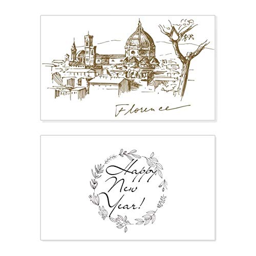 Tarjeta conmemorativa de año nuevo con diseño italiano de la catedral de Florencia