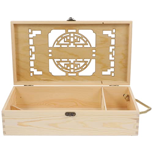 Boîte à vin en bois de pin à double compartiment creux pour un emballage cadeau raffiné