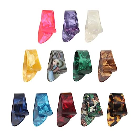 Púa para Pulgar de Guitarra, 12 Piezas sin Deformación, Púas para Dedos, Accesorios para Tocar Instrumentos de Repuesto