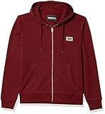 Halsausschnitt mit Kapuze. Diesel Herren UMLT-Brandon-Z Sweat-Shirt Kapuzenpulli, Tawny Red, Small