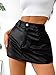 Avanova Women Faux Leather Short Skorts High Waisted Bodycon Sexy Mini Skirts Black Medium