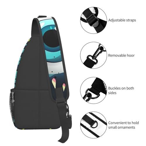 Bolso cruzado deportivo para hombres y mujeres negro miniatura 5