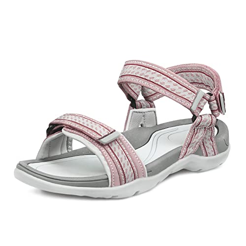 GRITION Sandalias para caminar para mujer Punta abierta, Sandalias planas de verano para mujer al aire libre, Sandalias de senderismo de secado rápido Ligeras Cover