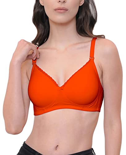 Image of Women's Seamless Padded Non Wired Cotton Stretch Everyday Bra| Detachable Straps | Transparent Straps Included