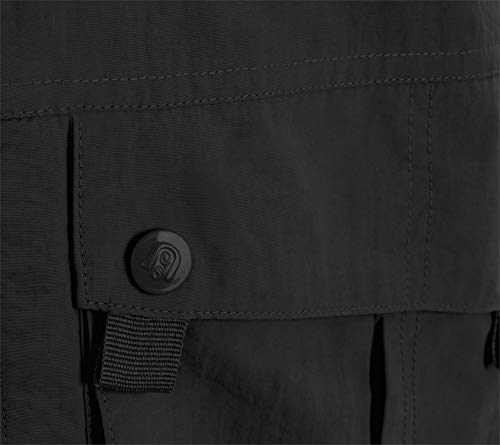 normani Outdoor Weste Freizeitweste Safariweste mit Sonnenschutz 50+ und vielen praktischen Taschen Farbe Dunkelschwarz Größe XL