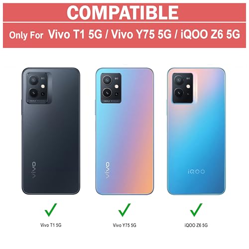 Image of Zapcase Back Case Cover for Vivo T1 5G / iQOO Z6 5G / Vivo Y75 5G | Compatible for Vivo T1 5G / iQOO Z6 5G / Vivo Y75 5G Back Case Cover | Clear Case with Camera Protection | (TPU + PC | Matte Black)