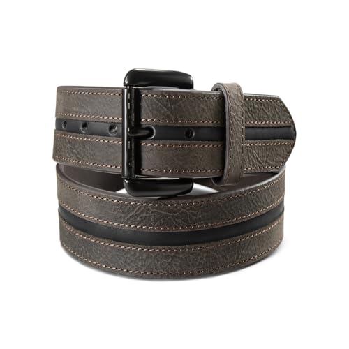 ARIAT Men's Iron Coffee Silicone Inlay Work Leather Belt