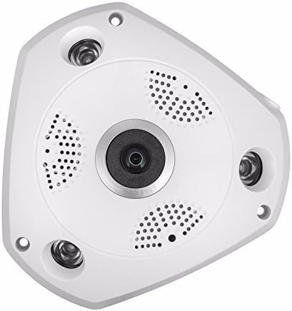 MaxWorks 80664 Cámara panorámica inalámbrica VR de 360 con lente ojo de pez de alta resolución, visión diurna y nocturna, para seguridad en el
