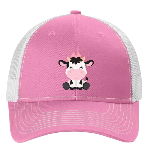 Trenz Shirt Company Youth Girls Trucker Hat – Farm Animals and Tractors Embroidered Cap for Kids, Farmer Hat