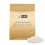 100% L-Carnitine Powder, 4 oz, 500 mg Serving, Gluten-Free, Non-GMO & Premium Quality Dietary...