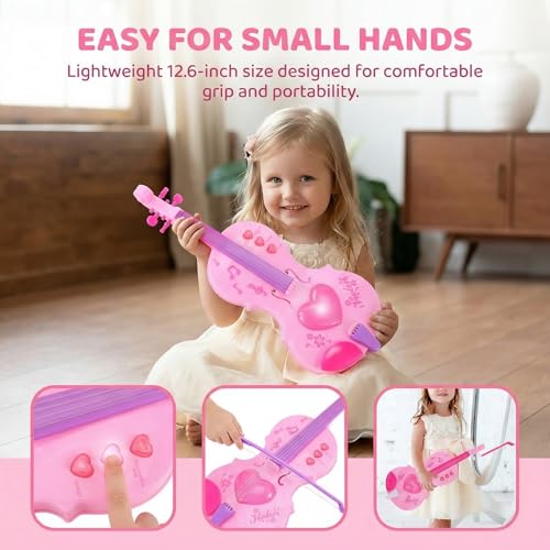 Mini violín de juguete rosa NUOBESTY regalo de simulación musical 4