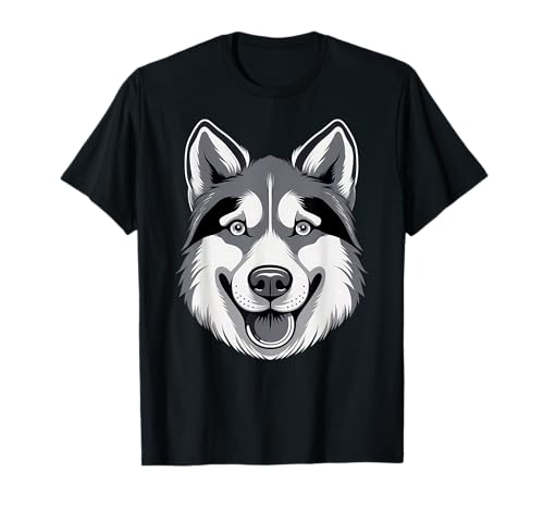 Alaska Malamute - Cara de perro con dibujos animados Camiseta