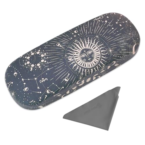 Photo de PERFECTSIGHT Étui de protection rigide en cuir synthétique pour femmes, hommes et filles, Black Star Atlas, taille unique