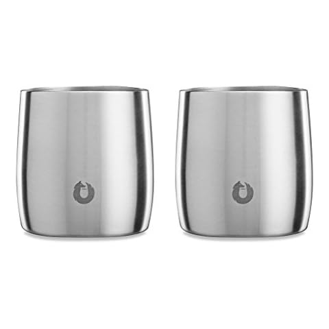 SNOWFOX Premium Vacuum Insulated Stainless Steel Whiskey Rocks Glass, Set of 2, Old Fashioned, Whiskey, Lowball Glasses, Elegant Home Bartending, Beverages & Cocktails Stay Cold Cover