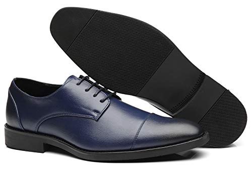 Men's Fashion Lace-up Square Toe Derby Shoes Formal Non-Slip Breathable Oxford Shoes Low-top Business Work Leather Shoes4