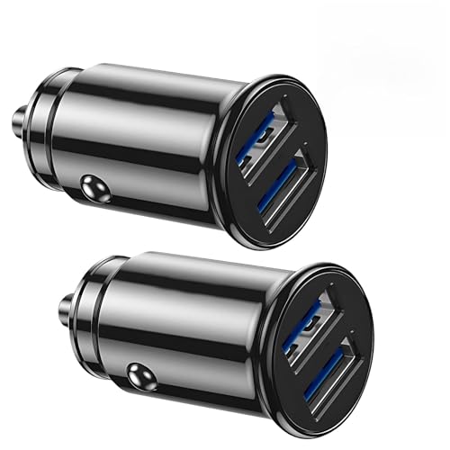 Lot de 2 Adaptateur USB Allume-Cigare Chargeur de Voiture Ultra Compact 2 Ports USB 5V/3.1A, en...
