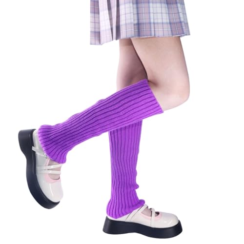 Image of FZBNSRKO Women Girls 80s Knit Leg Warmers Ribbed Long Leg Warmers for Party Sports Accessories