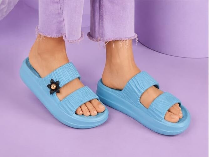 Image of Women's Stylish Casual Slippers | Comfortable Slip-On Sandals | Trendy Daily Wear Footwear and Lightweight