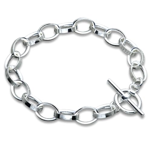 Sterling Silver Charm Bracelet with Toggle Clasp - Main Image