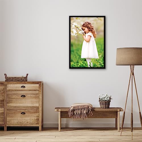 Americanflat 16x24 Poster Frame with Polished Plexiglass - Streamline Collection - Thin Border Picture Frame for Wall Display - Hanging Hardware Included - Black