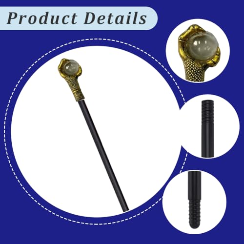 Image of GORGECRAFT 40.9in Dragon Claw Walking Stick Vintage Canes Egyptian Staff Scepter with Gold Copper Color Claw Head Plastic Cosplay Wand for Halloween Witches Wizards Dress Up Party Costume Accessories