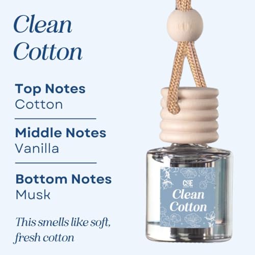Image of C&E Craft Co Hanging Car Air Freshener Diffuser 2 Pack, Long Lasting Fragrance Oil Car Freshener, Glass Bottle Auto Air Freshener, Made in USA (Clean Cotton)
